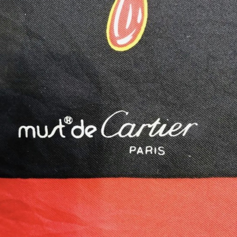 Vintage Must de Cartier Silk Scarf Jewels 32" Made France - Picture 12 of 13